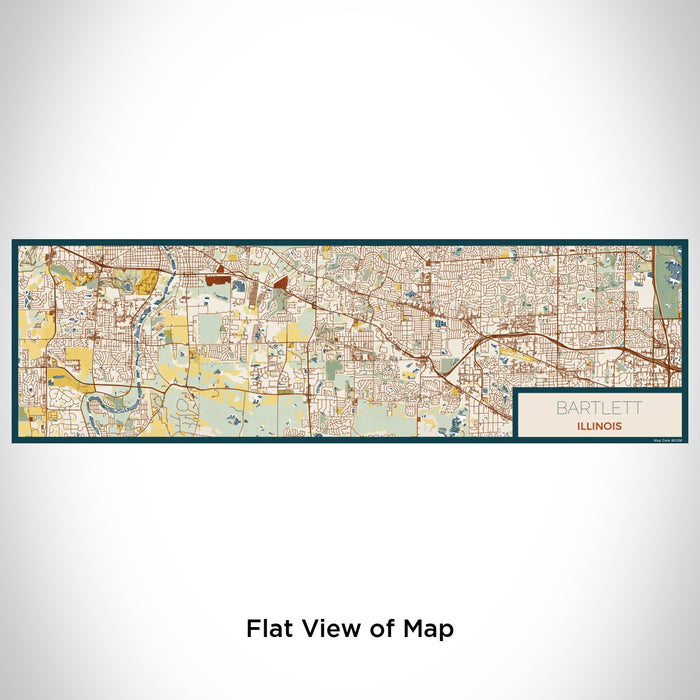Flat View of Map Custom Bartlett Illinois Map Enamel Mug in Woodblock