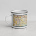 Left View Custom Bartlett Illinois Map Enamel Mug in Woodblock