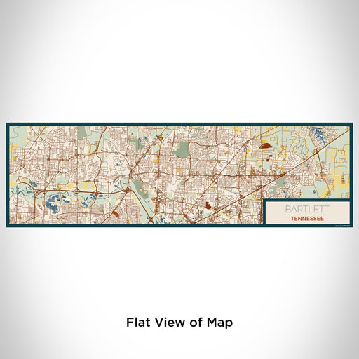 Flat View of Map Custom Bartlett Tennessee Map Enamel Mug in Woodblock