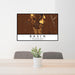 24x36 Basin Wyoming Map Print Lanscape Orientation in Ember Style Behind 2 Chairs Table and Potted Plant
