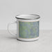 Left View Custom Basin Wyoming Map Enamel Mug in Afternoon