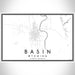 Basin Wyoming Map Print Landscape Orientation in Classic Style With Shaded Background