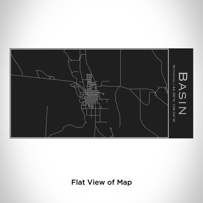 Rendered View of Basin Wyoming Map Engraving on 17oz Stainless Steel Insulated Cola Bottle in Black