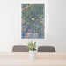 24x36 Bass Lake North Carolina Map Print Portrait Orientation in Afternoon Style Behind 2 Chairs Table and Potted Plant