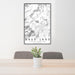 24x36 Bass Lake North Carolina Map Print Portrait Orientation in Classic Style Behind 2 Chairs Table and Potted Plant