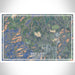 Bass Lake North Carolina Map Print Landscape Orientation in Afternoon Style With Shaded Background