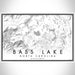 Bass Lake North Carolina Map Print Landscape Orientation in Classic Style With Shaded Background