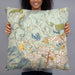 Person holding 22x22 Custom Bass Lake North Carolina Map Throw Pillow in Woodblock