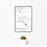 12x18 Batesville Arkansas Map Print Portrait Orientation in Classic Style With Small Cactus Plant in White Planter