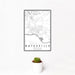 12x18 Batesville Arkansas Map Print Portrait Orientation in Classic Style With Small Cactus Plant in White Planter