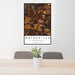 24x36 Batesville Arkansas Map Print Portrait Orientation in Ember Style Behind 2 Chairs Table and Potted Plant