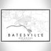 Batesville Arkansas Map Print Landscape Orientation in Classic Style With Shaded Background