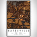 Batesville Arkansas Map Print Portrait Orientation in Ember Style With Shaded Background