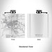 Rendered View of Batesville Arkansas Map Engraving on 6oz Stainless Steel Flask in White