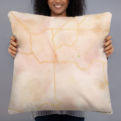 Person holding 22x22 Custom Batesville Arkansas Map Throw Pillow in Watercolor