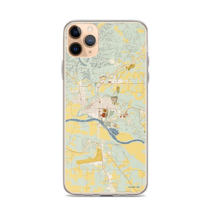Custom iPhone 11 Pro Max Batesville Arkansas Map Phone Case in Woodblock