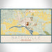 Batesville Arkansas Map Print Landscape Orientation in Woodblock Style With Shaded Background