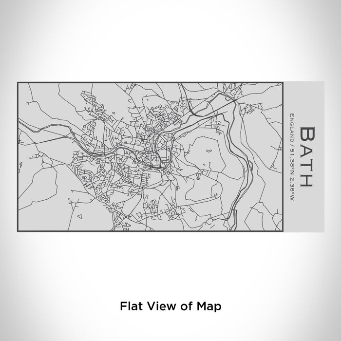 Rendered View of Bath England Map Engraving on 17oz Stainless Steel Insulated Cola Bottle