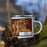 Right View Custom Bath England Map Enamel Mug in Ember on Grass With Trees in Background
