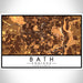 Bath England Map Print Landscape Orientation in Ember Style With Shaded Background