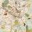 Bath England Map Print in Woodblock Style Zoomed In Close Up Showing Details