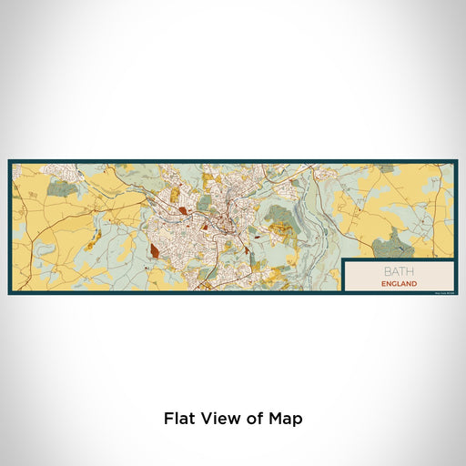 Flat View of Map Custom Bath England Map Enamel Mug in Woodblock