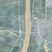 Baton Rouge Louisiana Map Print in Afternoon Style Zoomed In Close Up Showing Details