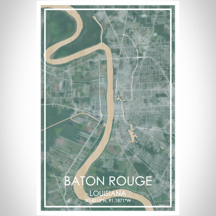 Baton Rouge Louisiana Map Print Portrait Orientation in Afternoon Style With Shaded Background