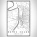 Baton Rouge Louisiana Map Print Portrait Orientation in Classic Style With Shaded Background