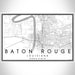 Baton Rouge Louisiana Map Print Landscape Orientation in Classic Style With Shaded Background
