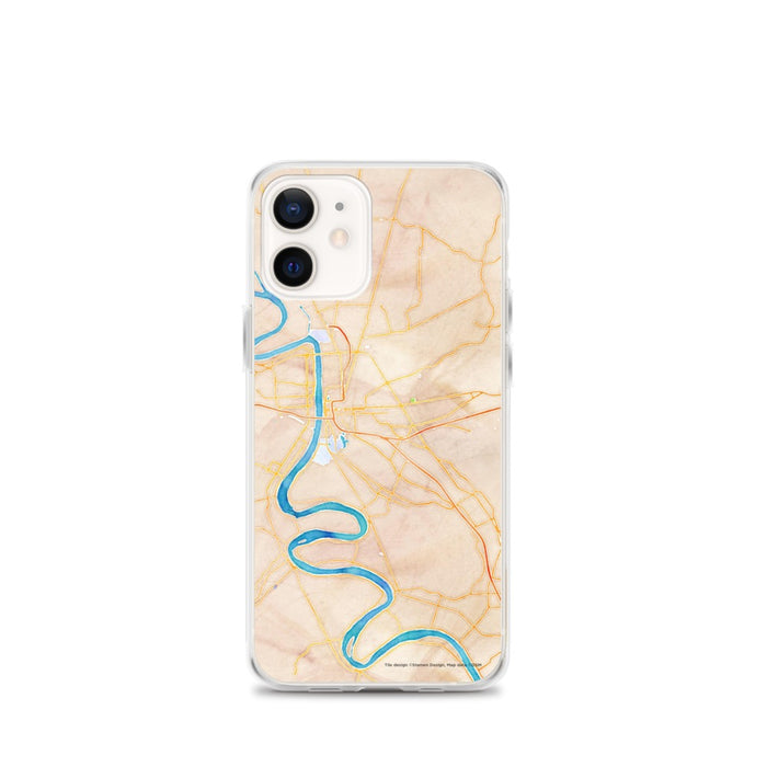 Custom Baton Rouge Louisiana Map iPhone 12 mini Phone Case in Watercolor