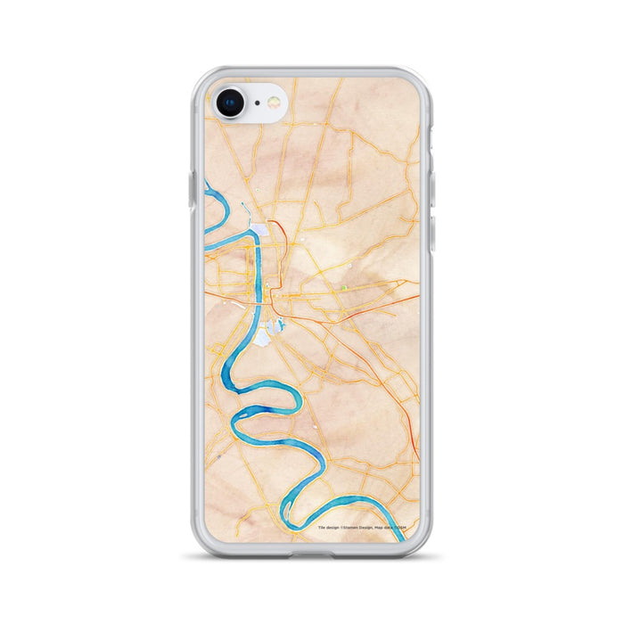 Custom Baton Rouge Louisiana Map iPhone SE Phone Case in Watercolor