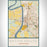 Baton Rouge Louisiana Map Print Portrait Orientation in Woodblock Style With Shaded Background