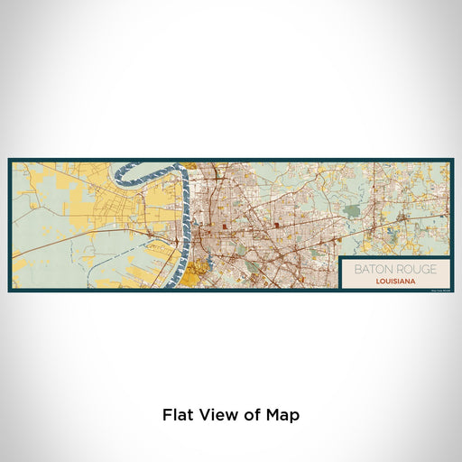 Flat View of Map Custom Baton Rouge Louisiana Map Enamel Mug in Woodblock