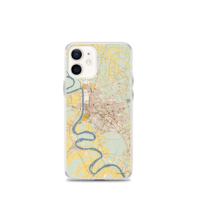 Custom Baton Rouge Louisiana Map iPhone 12 mini Phone Case in Woodblock