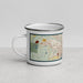 Left View Custom Battle Creek Michigan Map Enamel Mug in Woodblock