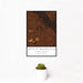 12x18 Battle Mountain Nevada Map Print Portrait Orientation in Ember Style With Small Cactus Plant in White Planter