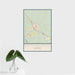 16x24 Battle Mountain Nevada Map Print Portrait Orientation in Woodblock Style With Tropical Plant Leaves in Water