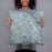 Person holding 18x18 Custom Battle Mountain Nevada Map Throw Pillow in Afternoon