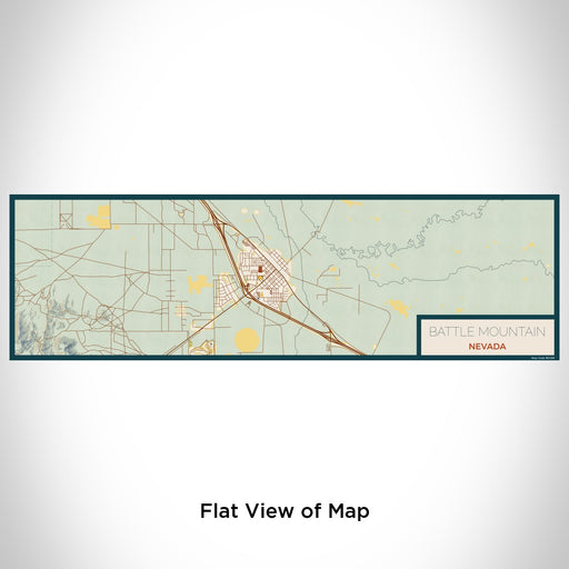 Flat View of Map Custom Battle Mountain Nevada Map Enamel Mug in Woodblock