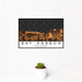 12x18 Bay Harbor Michigan Map Print Landscape Orientation in Ember Style With Small Cactus Plant in White Planter
