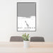 24x36 Bay Harbor Michigan Map Print Portrait Orientation in Classic Style Behind 2 Chairs Table and Potted Plant