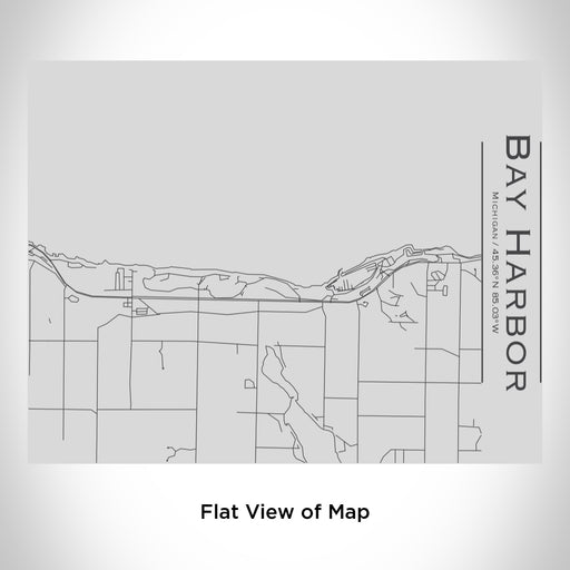 Rendered View of Bay Harbor Michigan Map Engraving on 20oz Stainless Steel Insulated Bottle with Bamboo Top