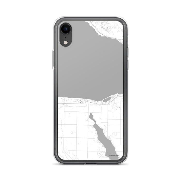 Custom iPhone XR Bay Harbor Michigan Map Phone Case in Classic