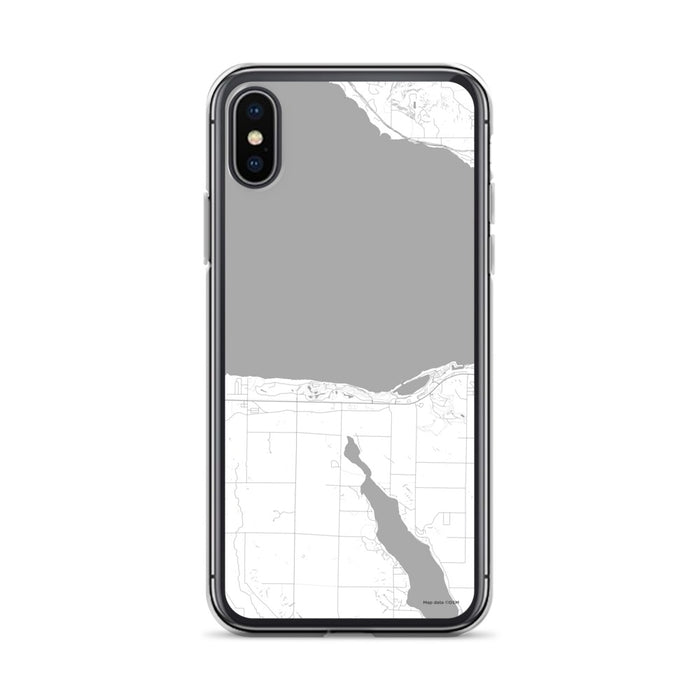 Custom iPhone X/XS Bay Harbor Michigan Map Phone Case in Classic