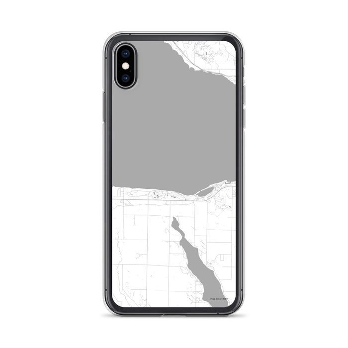 Custom iPhone XS Max Bay Harbor Michigan Map Phone Case in Classic