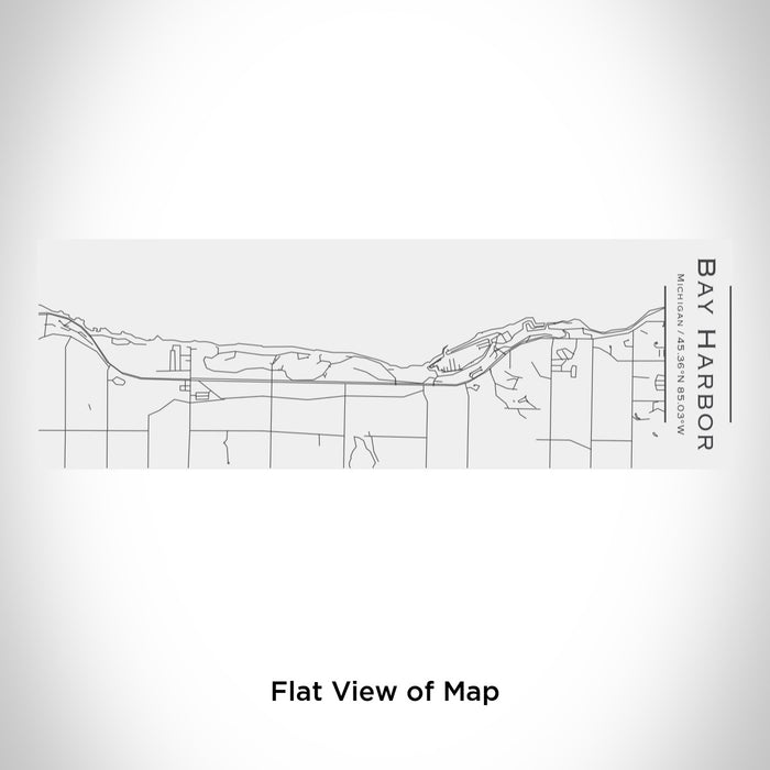 Rendered View of Bay Harbor Michigan Map Engraving on 10oz Stainless Steel Insulated Cup with Sliding Lid in White