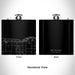 Rendered View of Bay Harbor Michigan Map Engraving on 6oz Stainless Steel Flask in Black