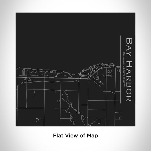 Rendered View of Bay Harbor Michigan Map Engraving on 17oz Stainless Steel Insulated Tumbler in Black