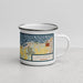 Right View Custom Bay Harbor Michigan Map Enamel Mug in Woodblock